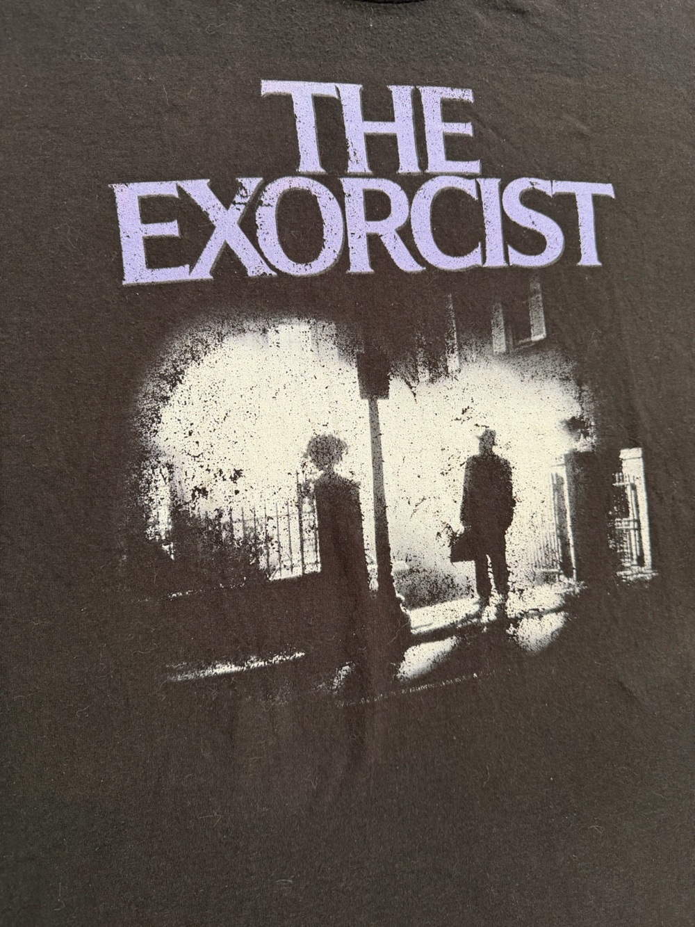 Y2K The Exorcist Horror Movie Graphic T-Shirt Boxy Black 2XL Delta Soft - Picture 2 of 6